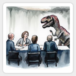 T-Rex Business Meeting Sticker